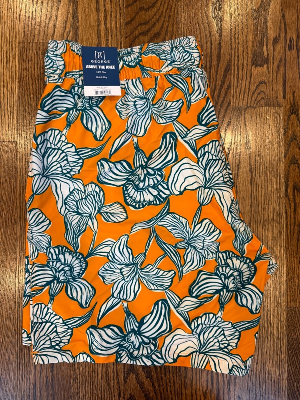 NWT George Orange Above-The-Knee Men’s Above-the-knee Swim Trunks L (36-38)